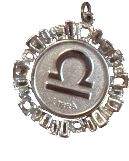 Silver Sterling 925 Modernist Charm Libra Zodiac Pendant
