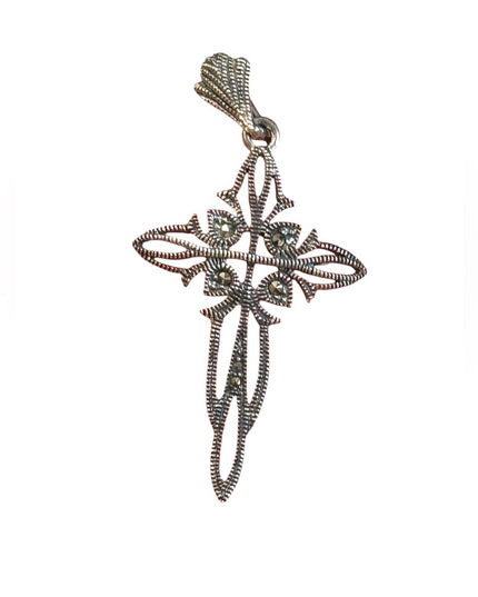 Silver Filigree lovely antiqueing Cross Pendant