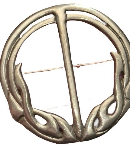 Vintage Silver Scottish Kilt Brooch Celtic Scottish Pewter