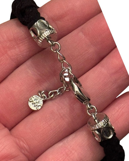 Elegant Gold  Silver Copper tone leather fancy FAC  Bracelet