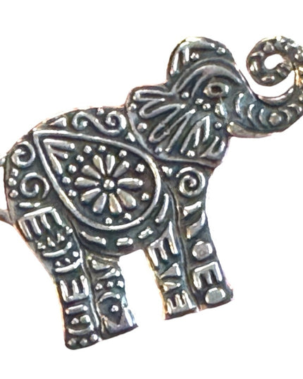 Vintage Sterling Silver 925 SAJEN ornate Thai Elephant Brooch pendant