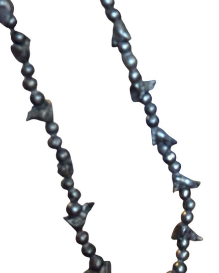 Vintage Oaxaca Barro Black Pottery Carved Bird Fetish Folk Art Necklace