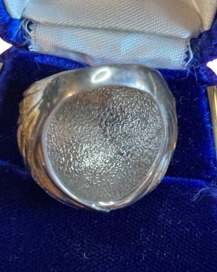 Elegant Large Sterling Silver 925 textured Domed ITALY Ring