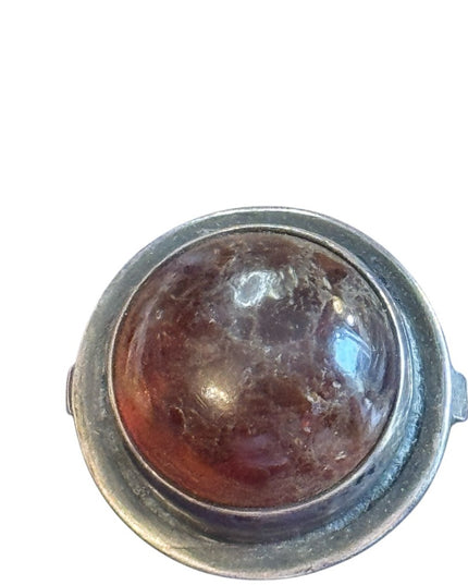 Stunning Vintage Sterling Silver 925 1940s Raw Amber England Stone Ring