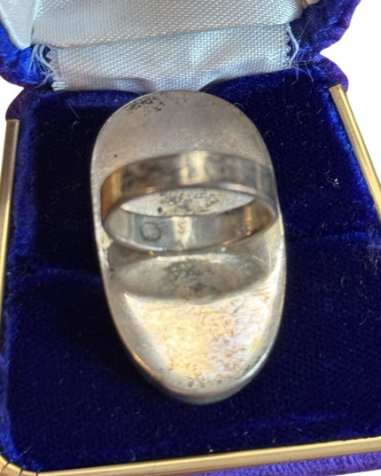 Vintage Cerro Blanco Sterling Silver 925 Turquoise Mexico Ring Statement oblong