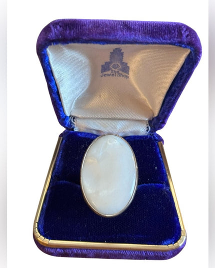 Vintage Southwestern Style ICO Sterling Silver 925 Oval Chunky MOP Pearl Ring