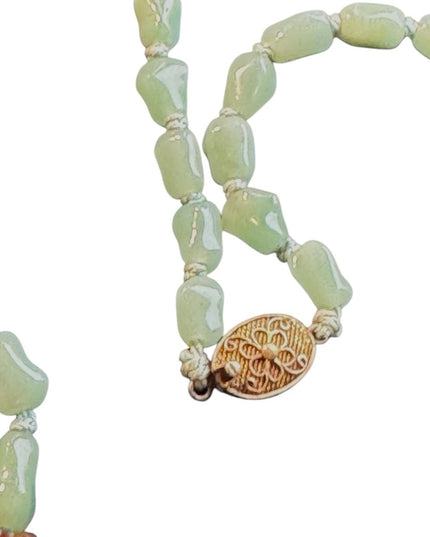 Chinese Export Jadite & Carnelian 2 strand Multi Strand Gemstone necklace