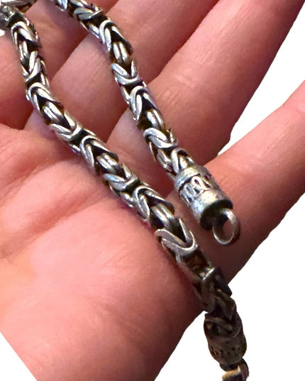 Vintage silver Byzantine Bali MENS handmade heavy bracelet