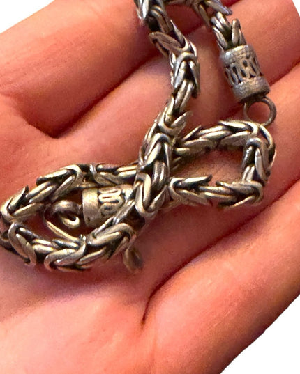 Vintage silver Byzantine Bali MENS handmade heavy bracelet