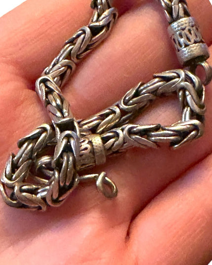 Vintage silver Byzantine Bali MENS handmade heavy bracelet