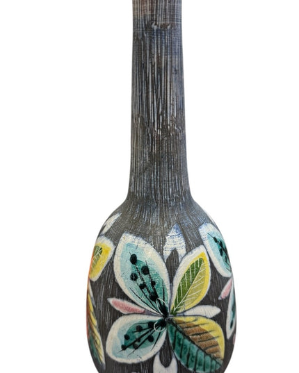 Mid Century Tilgmans Hand-Painted pottery Floral Vase