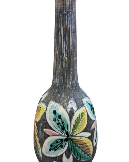 Mid Century Tilgmans Hand-Painted pottery Floral Vase