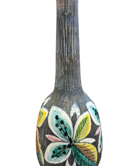 Mid Century Tilgmans Hand-Painted pottery Floral Vase