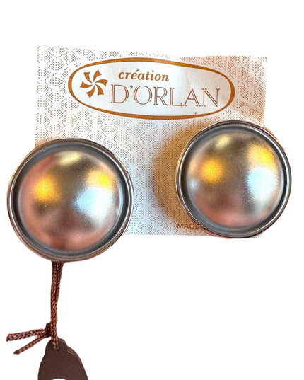 D Orlan Silver plated Design #4269 Domed chubky New Clip on earrings