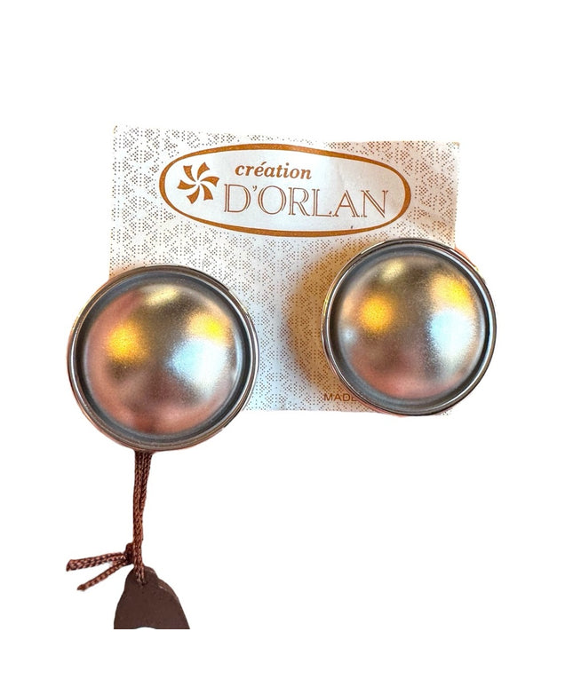 D Orlan Silver plated Design #4269 Domed chubky New Clip on earrings