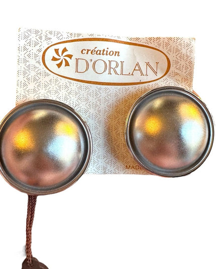 D Orlan Silver plated Design #4269 Domed chubky New Clip on earrings