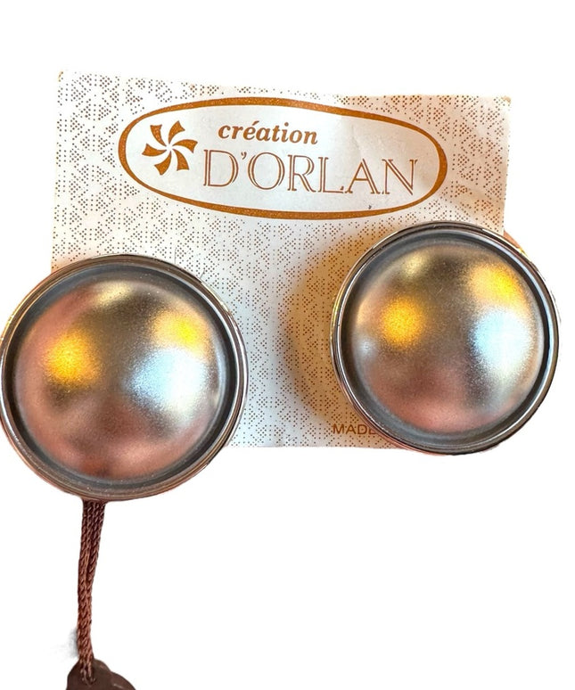 D Orlan Silver plated Design #4269 Domed chubky New Clip on earrings