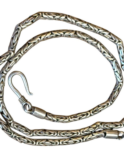 Vintage Sterling Silver 925 Bali Balenisian Byzantine Braided Chain Necklace