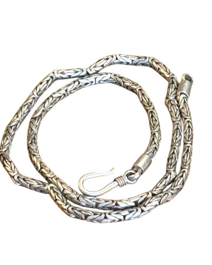 Vintage Sterling Silver 925 Bali Balenisian Byzantine Braided Chain Necklace