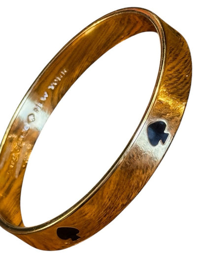 Retired Gold Black enamel Spade Bangle Bracelet