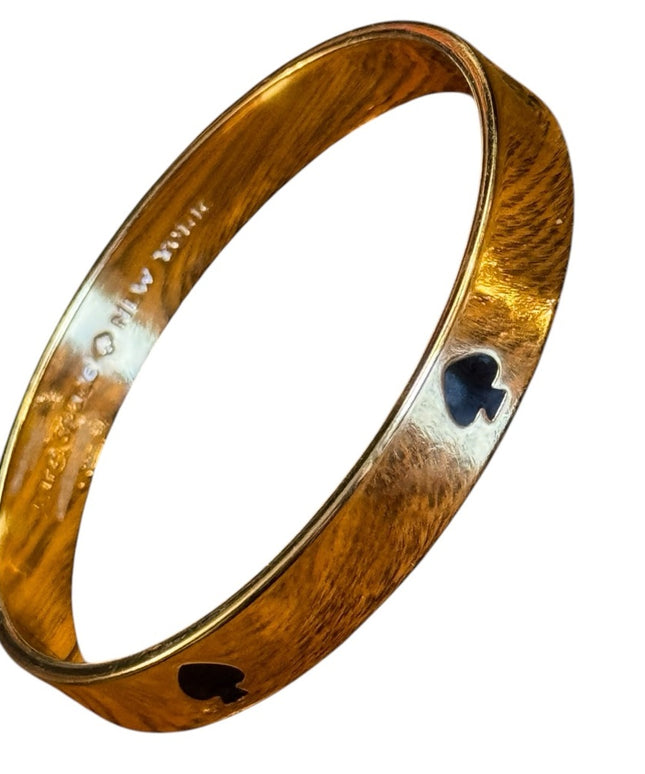 Retired Gold Black enamel Spade Bangle Bracelet