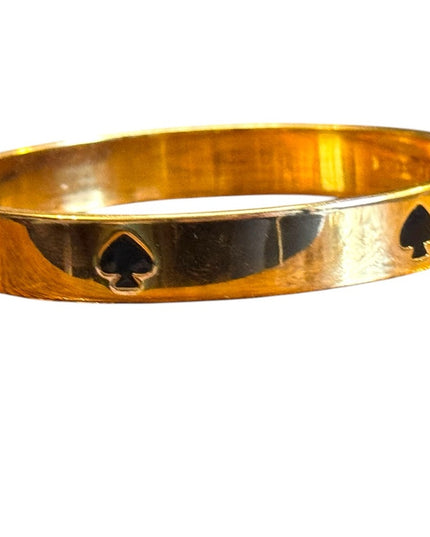 Retired Gold Black enamel Spade Bangle Bracelet