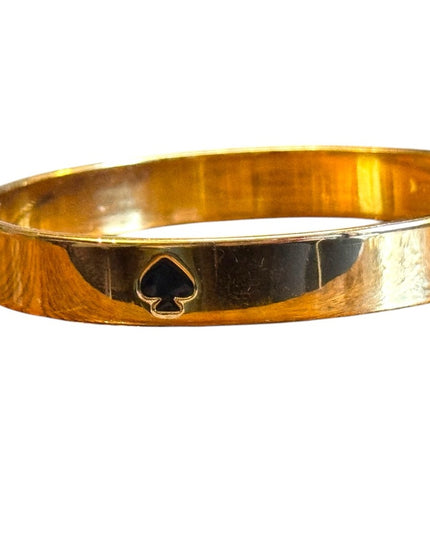 Retired Gold Black enamel Spade Bangle Bracelet
