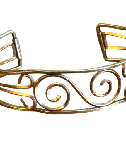 Gold filled Krementz Swirl Cuff Bracelet