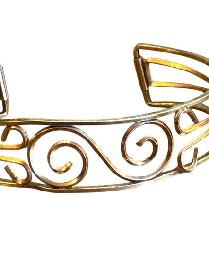 Gold filled Krementz Swirl Cuff Bracelet