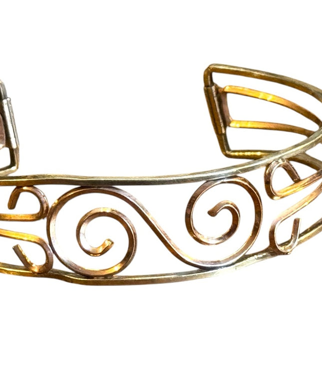 Gold filled Krementz Swirl Cuff Bracelet