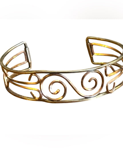 Gold filled Krementz Swirl Cuff Bracelet