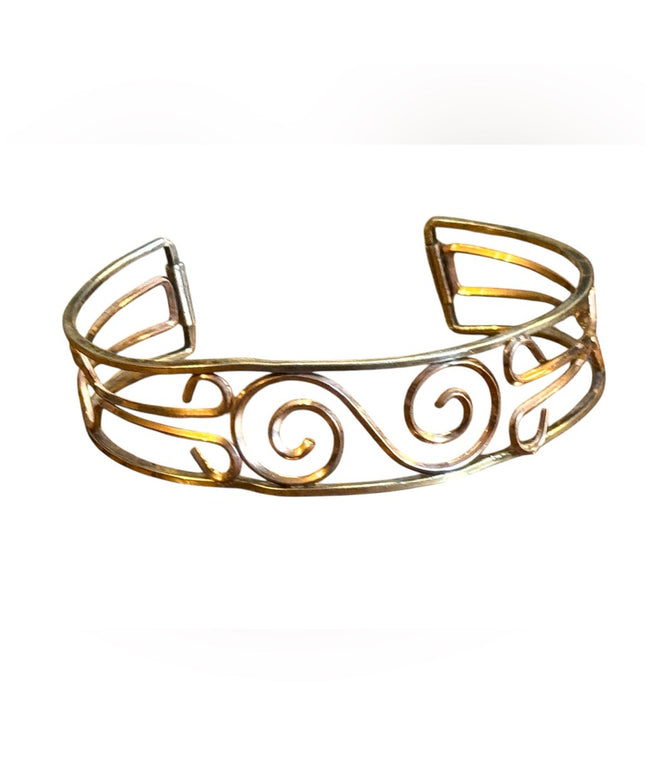 Gold filled Krementz Swirl Cuff Bracelet