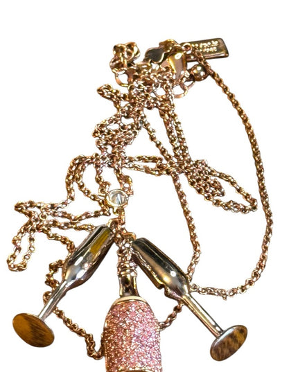 Kate Spade Rose Gold  Make Magic Mini Champagne Pendant Necklace