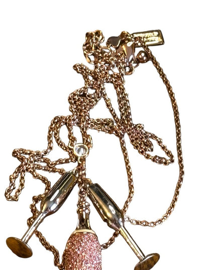 Kate Spade Rose Gold  Make Magic Mini Champagne Pendant Necklace