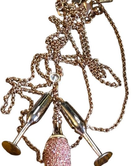 Kate Spade Rose Gold  Make Magic Mini Champagne Pendant Necklace