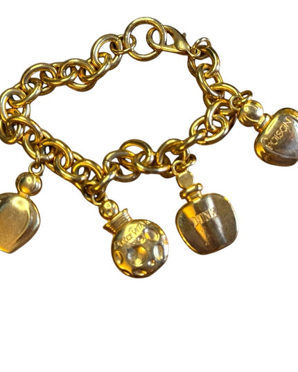 Christian DIOR Bracelet Perfume Bottle Charm Bracelet Gold Tone