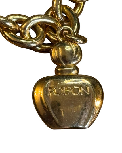 Christian DIOR Bracelet Perfume Bottle Charm Bracelet Gold Tone