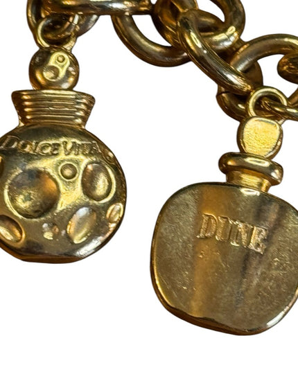 Christian DIOR Bracelet Perfume Bottle Charm Bracelet Gold Tone