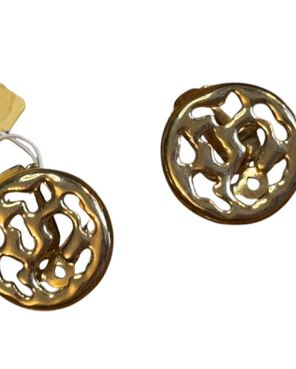 Vintage Gold-Tone D Orlan Statement Earrings 4225