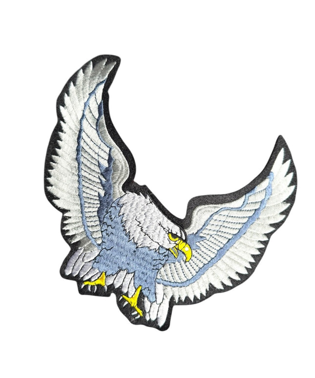 Sewing Blue and White Eagle Bird Patch 8”x7” Large