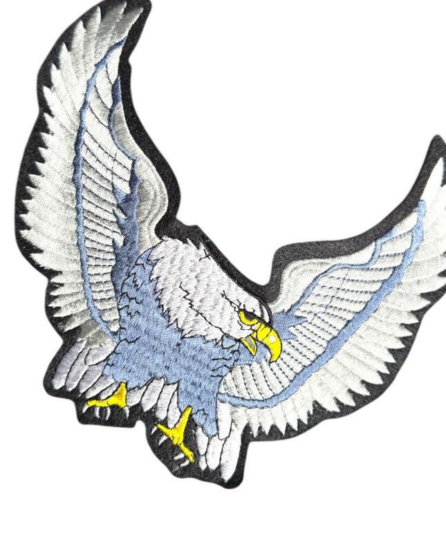 Sewing Blue and White Eagle Bird Patch 8”x7” Large