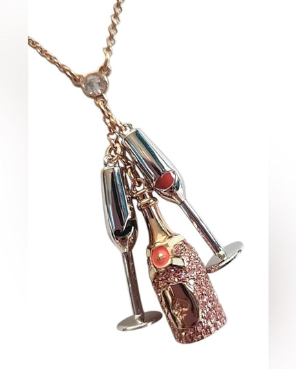 Kate Spade Rose Gold  Make Magic Mini Champagne Pendant Necklace