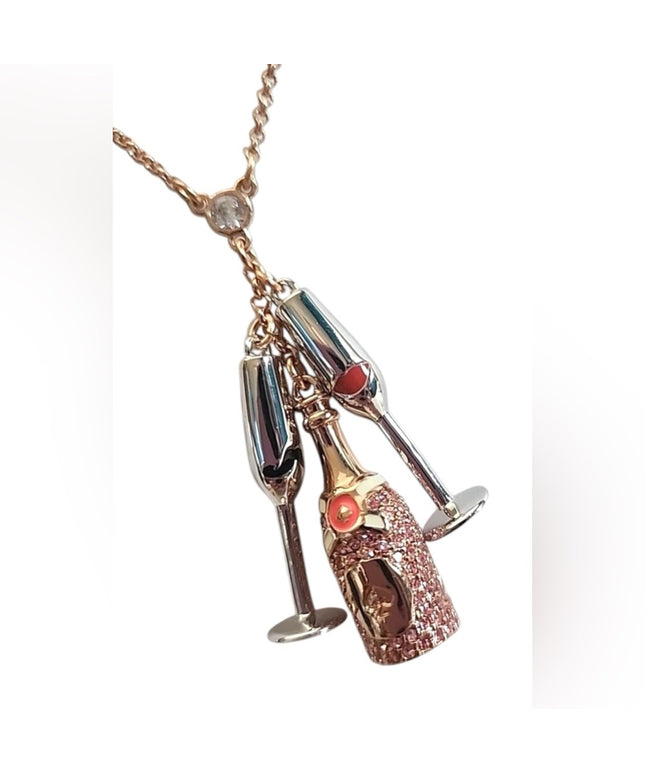 Kate Spade Rose Gold  Make Magic Mini Champagne Pendant Necklace