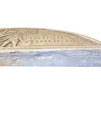 Religious Rare Plaster Puritan Headstone Replica with Adam and Eve Prayer