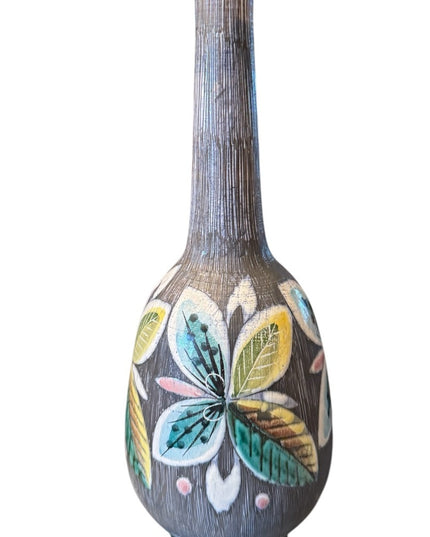Mid Century Tilgmans Hand-Painted pottery Floral Vase