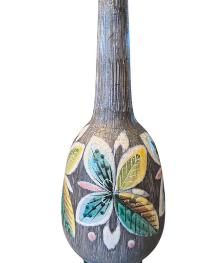 Mid Century Tilgmans Hand-Painted pottery Floral Vase