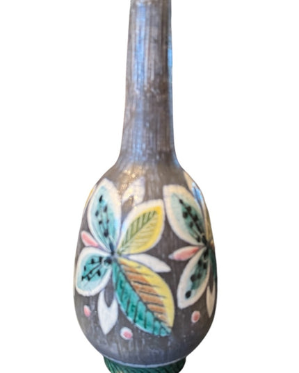 Mid Century Tilgmans Hand-Painted pottery Floral Vase