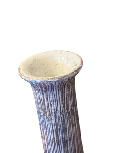 Mid Century Tilgmans Hand-Painted pottery Floral Vase