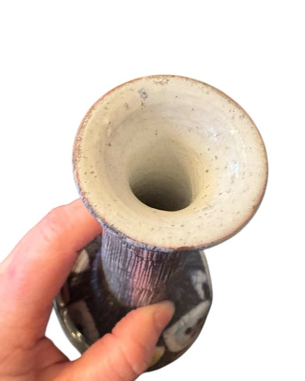 Mid Century Tilgmans Hand-Painted pottery Floral Vase