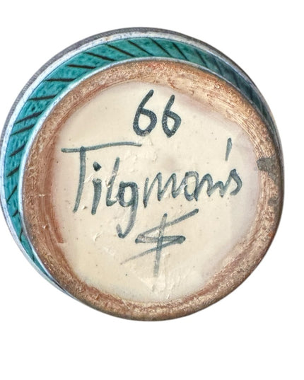 Mid Century Tilgmans Hand-Painted pottery Floral Vase